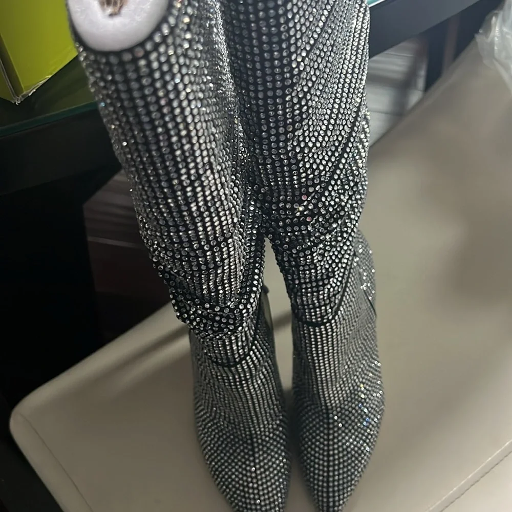 Gianni Bini Rhinestone Knee Boots - Picture 6 of 10